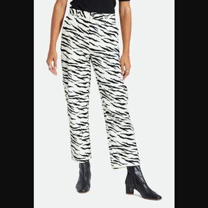Y2k Brixton Black and White Tiger Stripe Corduroy Victory Pants Ankle Length